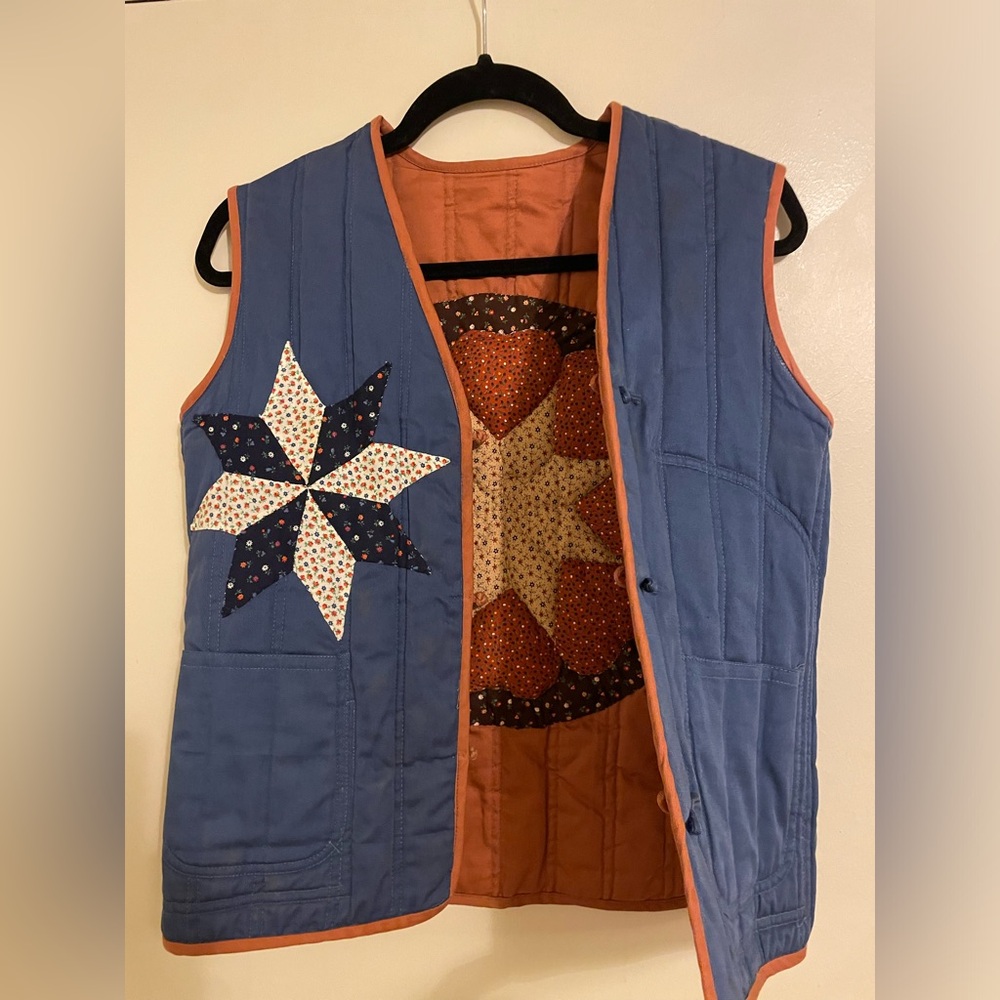 Vintage Handmade Reversible Patchwork Vest. - image 4